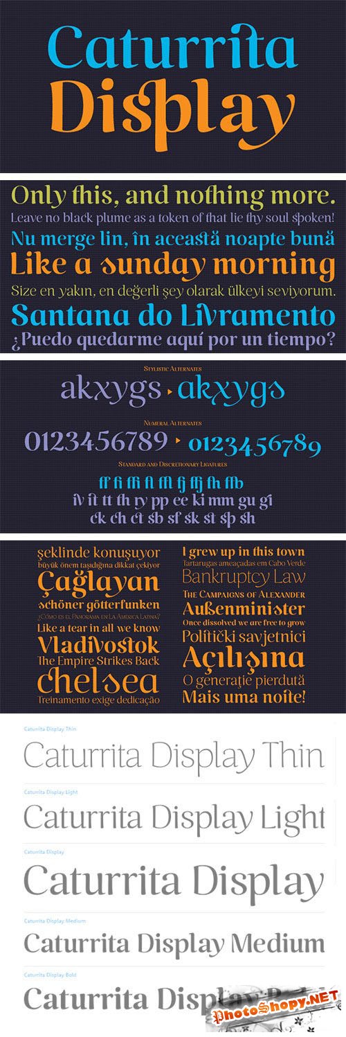 Caturrita Display Typeface - 5 Fonts