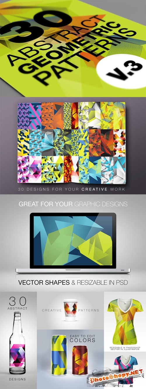 Abstract Geometric Backgrounds v.3 - Creativemarket 27450