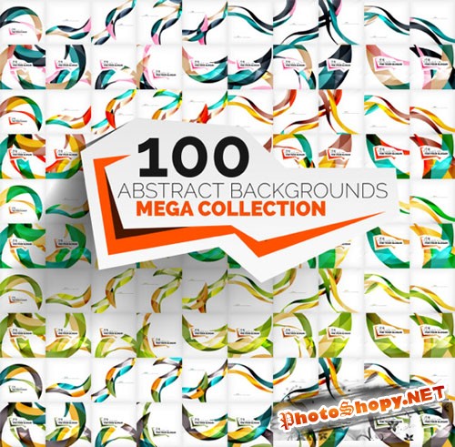 Mega set of 100 wave backgrounds - Creativemarket 210941