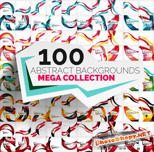 Mega set of 100 wave backgrounds - Creativemarket 210938