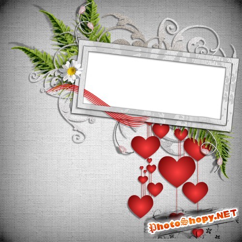 Романтические подарочные скрап-рамки - сердца и цветы (рамочки)