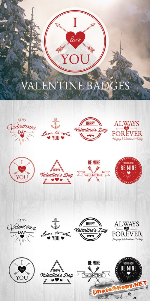 Valentine Badges - Creativemarket 169790