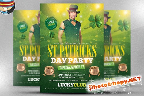 St. Patrick's Party Flyer Template 2 - Creativemarket 190289