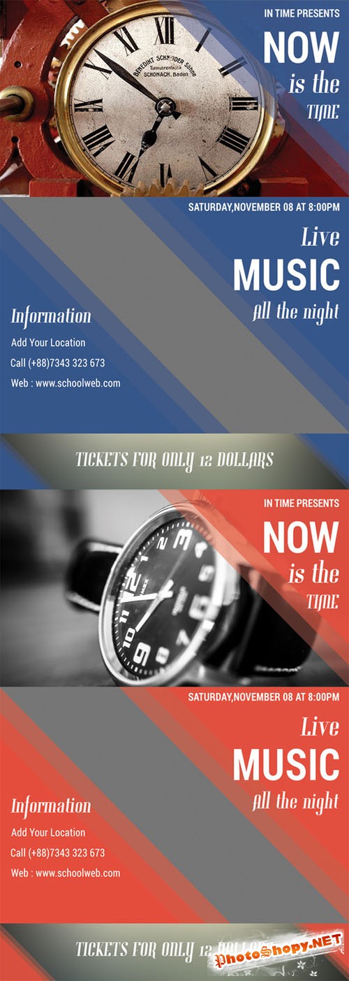 In Time Flyer Template - Creativemarket 203384