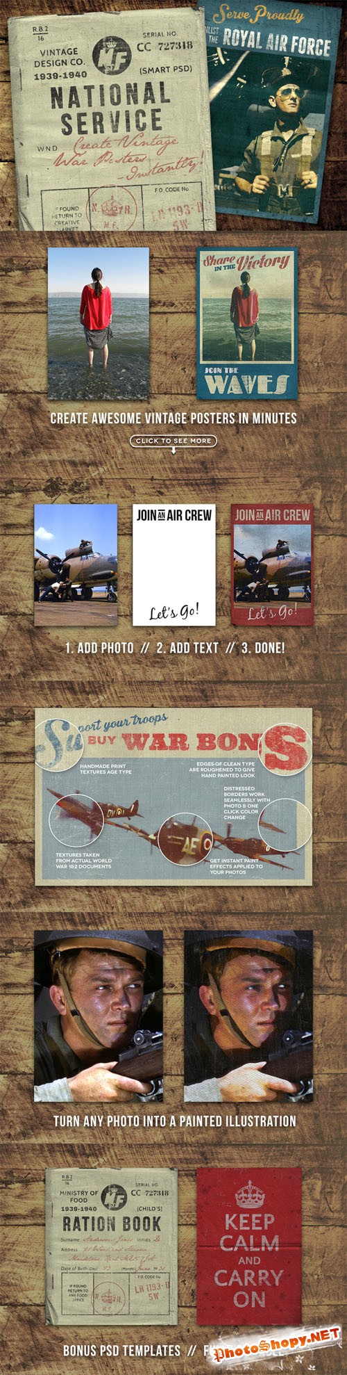 National Service - War Posters Kit - Creativemarket 208979