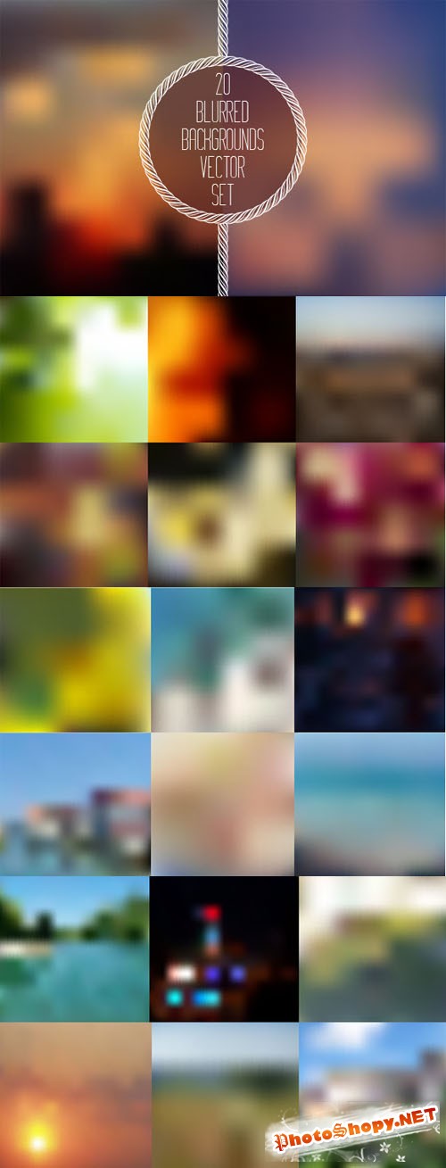 20 Blurred background vector set - Creativemarket 183544