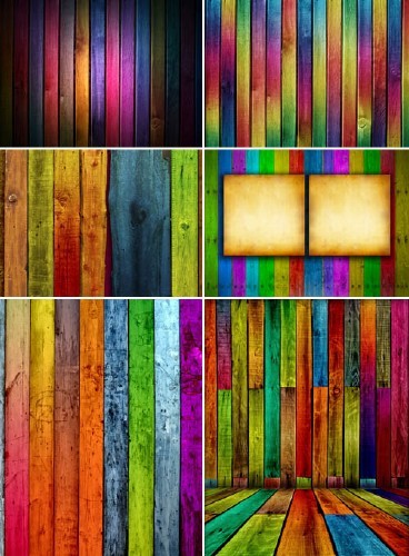 Коллекция разноцветных дощатых фонов