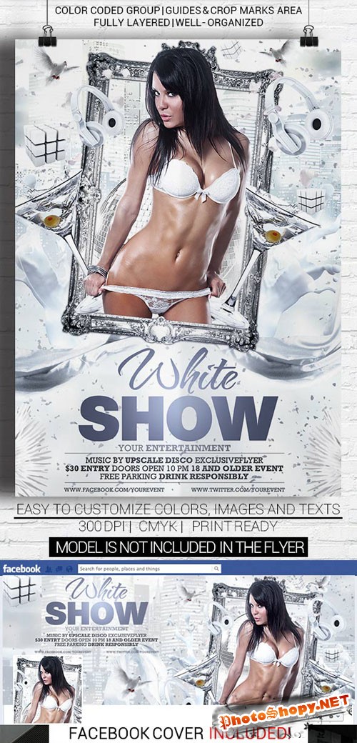 Flyer Template - White Show Facebook Cover
