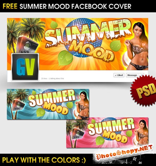 Summer Mood Facebook Cover - PSD Mock-Up Template
