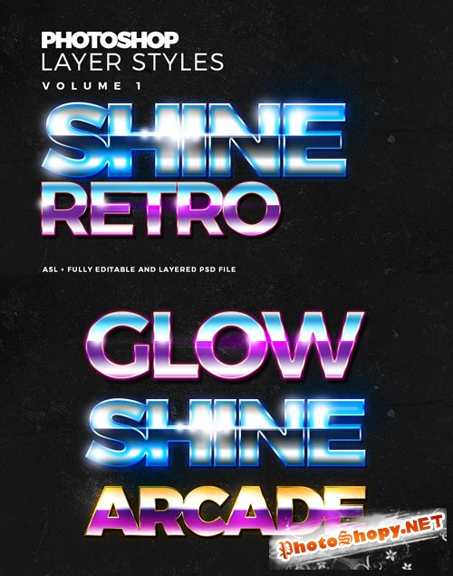Shine and Glow Text Effect Photoshop Styles