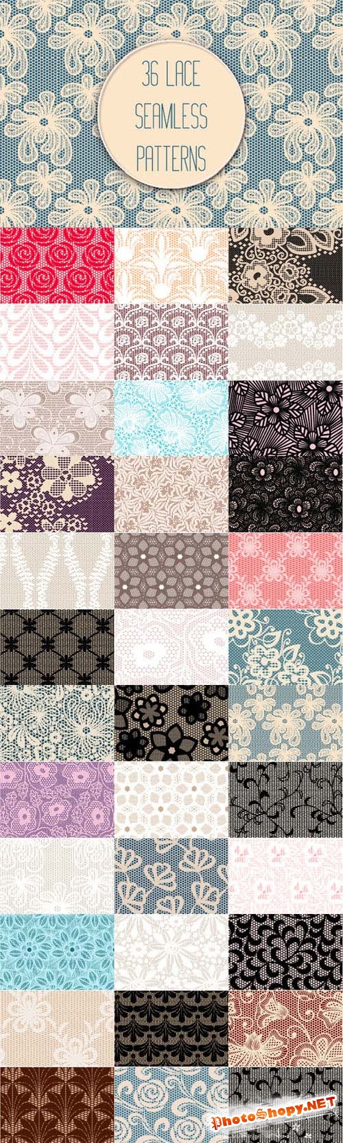 Set of 36 Lace Seamless Patterns - Creativemarket 188906
