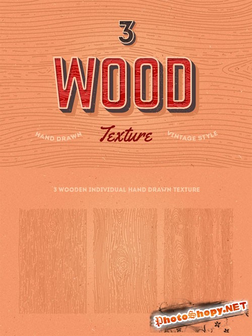 3 Wood individual textures - Creativemarket 107429