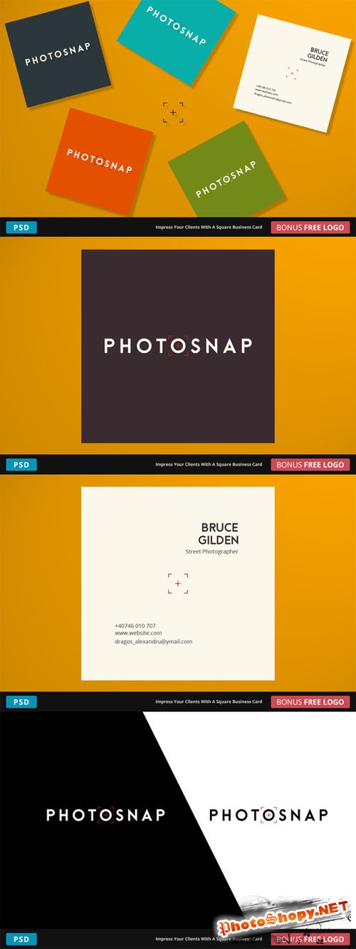 PhotoSnap Business Card - Square - Creativemarket 218975