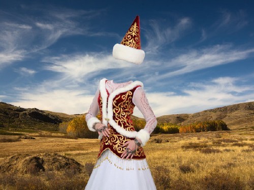Шаблон для фото - В национальном костюме Казахстана