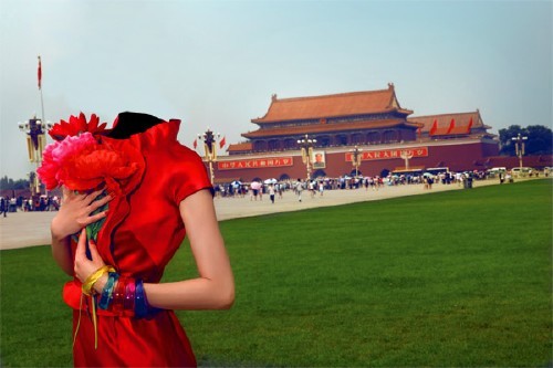 Женский фото шаблон - Однажды в Китае
