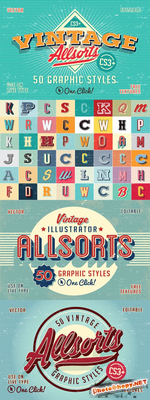 Vintage Allsorts Graphic Styles - Creativemarket 125783