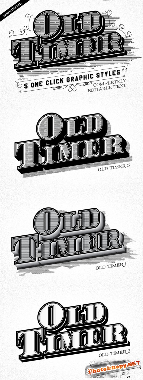 Creativemarket - Old Timer Vintage Graphic Styles 106925