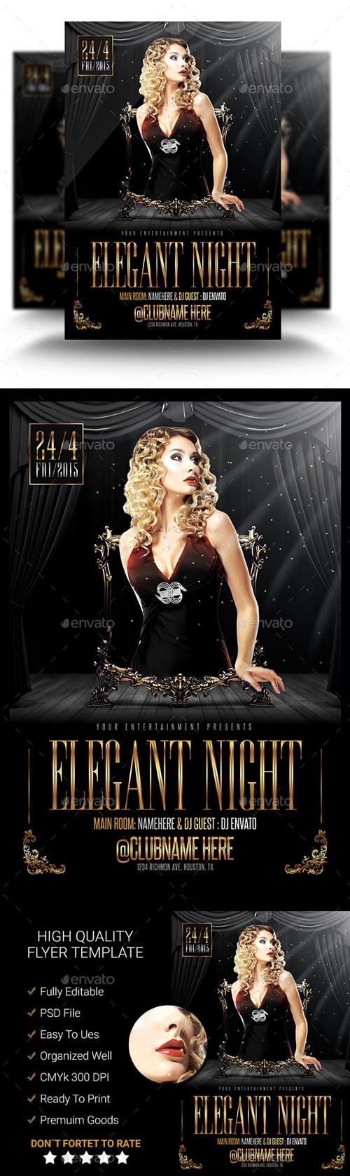 Flyer Template PSD - Elegant Night 02