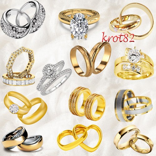 Клипарт  – Обручальные кольца с бриллиантами