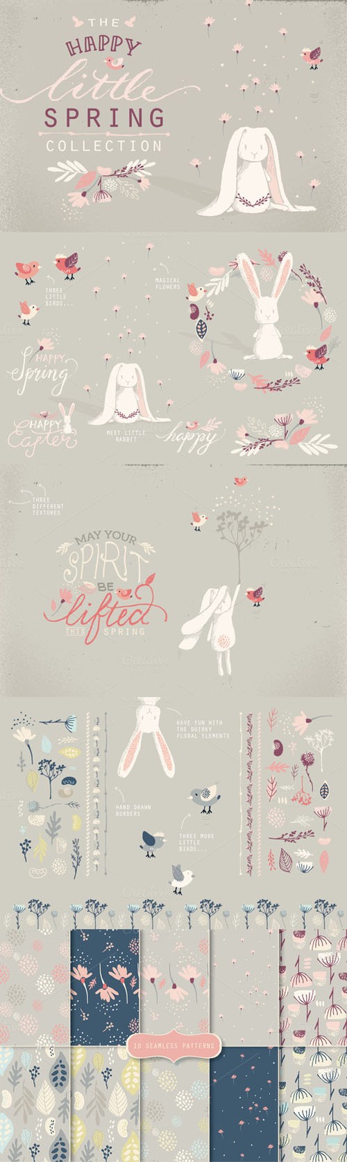 Creativemarket - The Happy Little Spring Collection 214251
