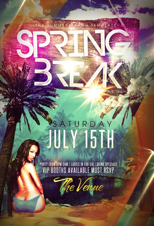 Party Flyer Template - Spring Break Island