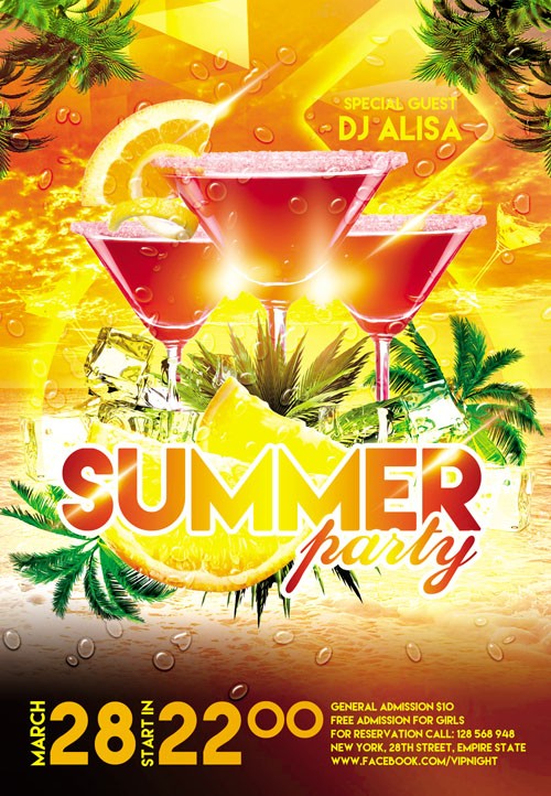 Flyer Template Facebook Cover - Summer Party 3