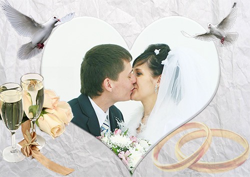 Рамка для свадебной фотографии - Любящее седце