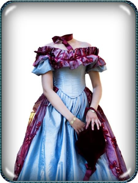 Женский шаблон - В платье 19 века