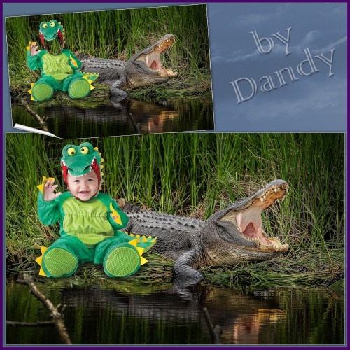Шаблон для фотошопа - Маленький крокодильчик