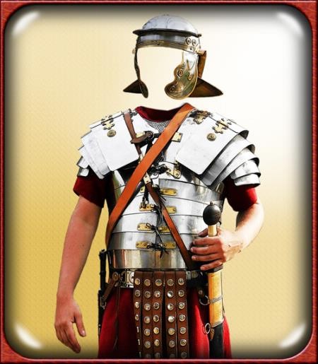 Psd шаблон для фотошоп - Римский воин в латах