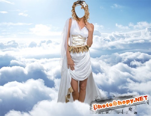  Шаблон для фотошопа - Богиня на небесах 