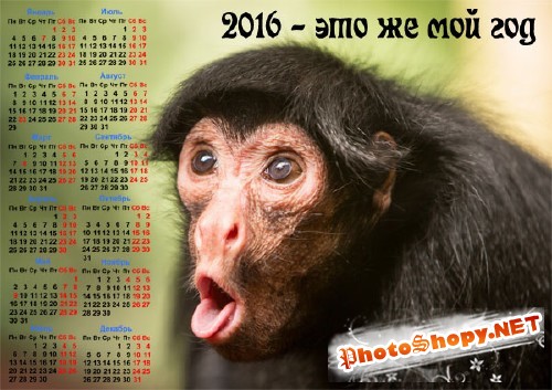 Настенный календарь - Год обезьяны
