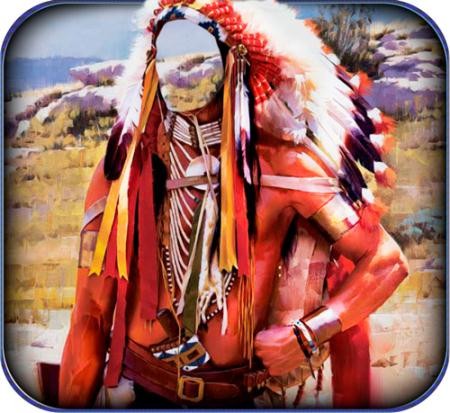 Фотошаблон для фотошоп - Вождь апачей