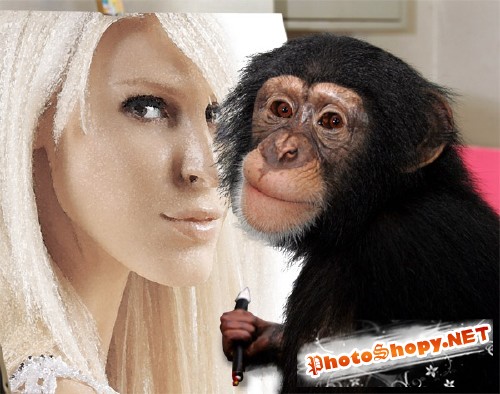 Рамка для оформления - Портрет от обезьяны