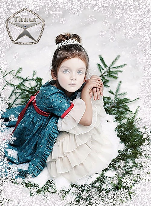 Детский шаблон для фотошопа - В зимнем лесу