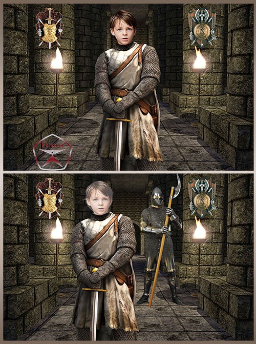 Детский шаблон для фотошопа - Юнный рыцарь Айвенго