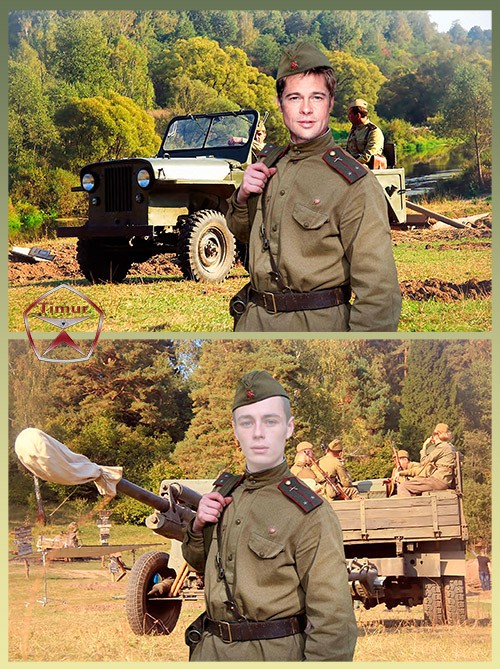 Мужские шаблоны для фотошопа - Лейтенант Красной Армии