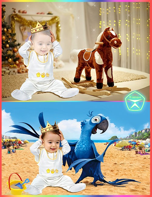 Детский шаблон для фотошопа - Приключения маленького принца