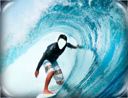Многослойный шаблон для фотошопа - Лучшая волна для серфинга