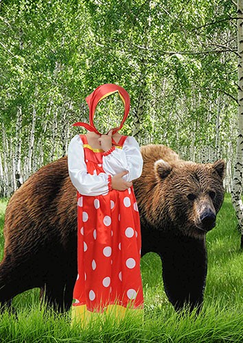 Костюм для фотомонтажа - Маша и медведь