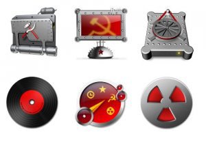 Иконки с логитипами СССР.