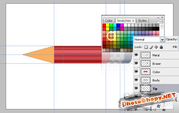 Создание великолепной сияющей иконки карандаша