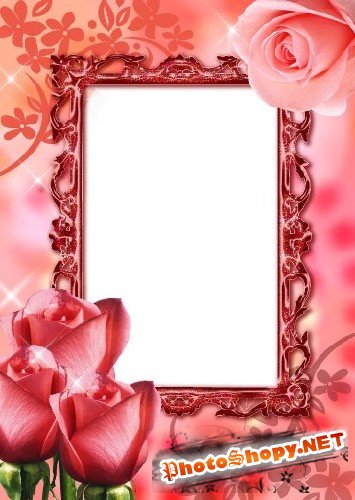 Рамка для фотошоп – Розовая романтика
