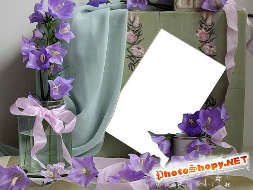 Рамка для фотошоп – Фиолетовые вьюнки
