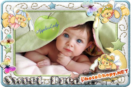 Рамочка для детей - сладких снов малыш (PSD)