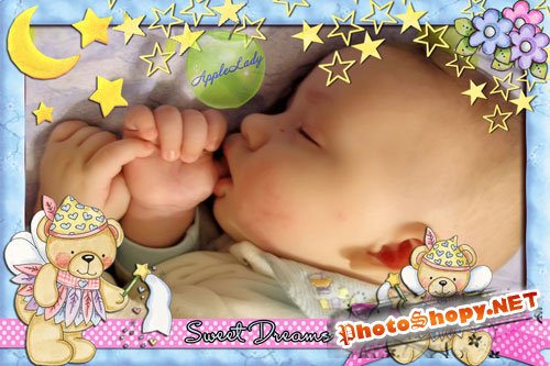 Рамочка для детей - сладких снов малыш (PSD)