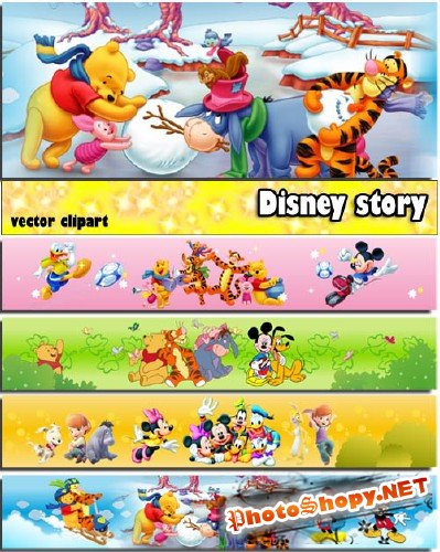 Зимняя сказка| Disney story in vector