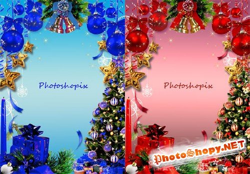 Новогодняя рамка для Photoshop – Новогодний блеск
