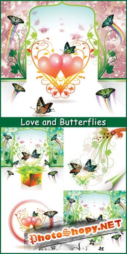 Love and Butterflies - Stock Vectors