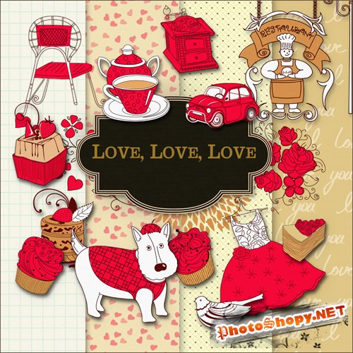 Scrap-set - Love, Love, Love
